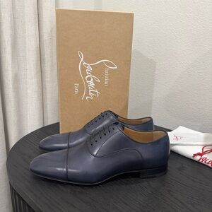 Christian Louboutin Greggo Dress Shoes Leather Navy 43